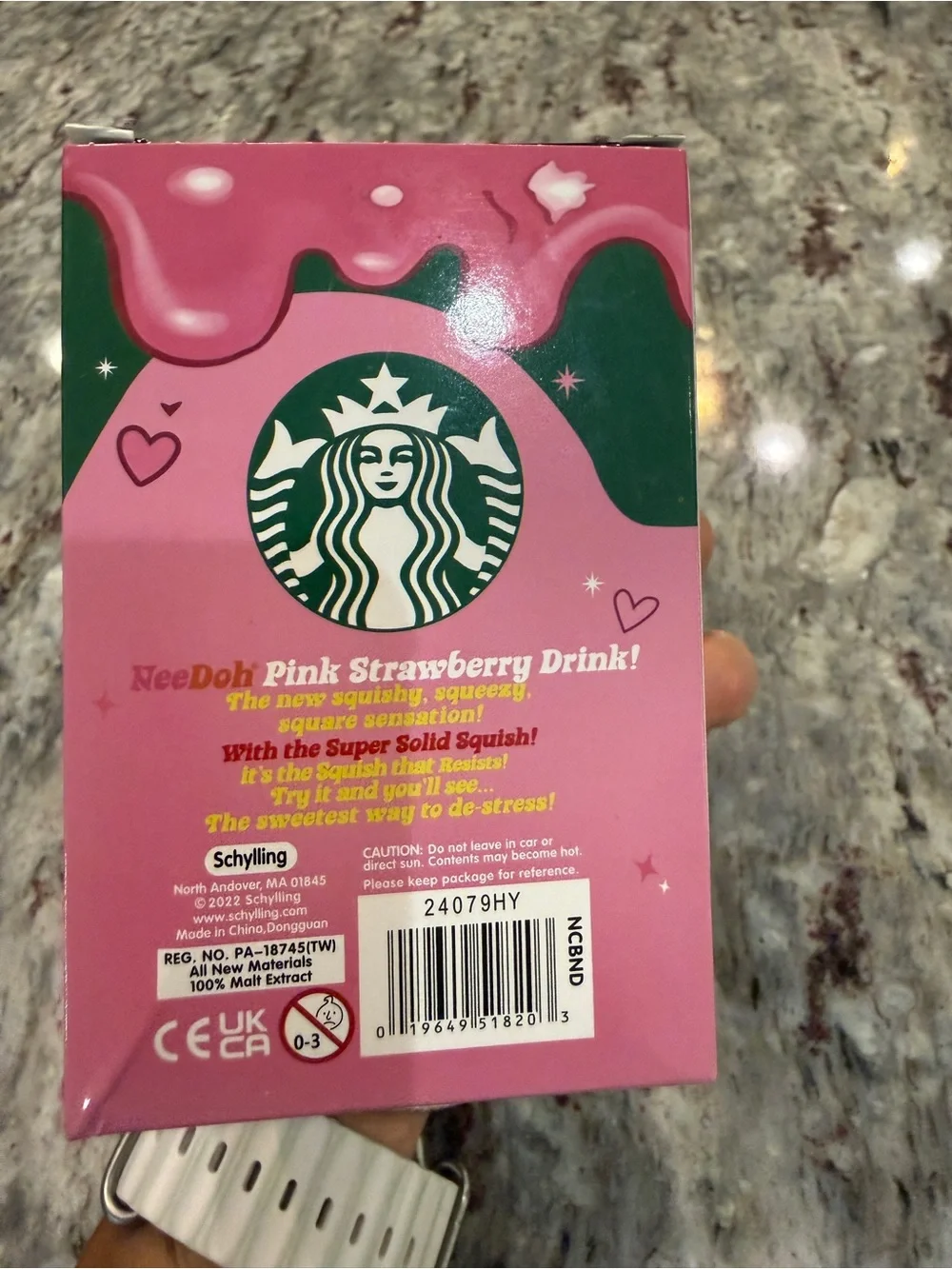 Starbucks Purple Glitter Mini Cup Toy with Green Straw